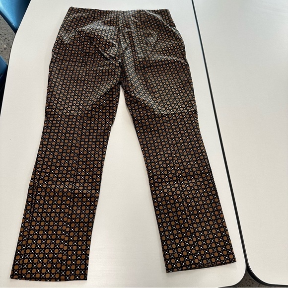 Anthropologie Essential Slim Trouser Pants in Brown Motif. Women's size 8 - Picture 9 of 12